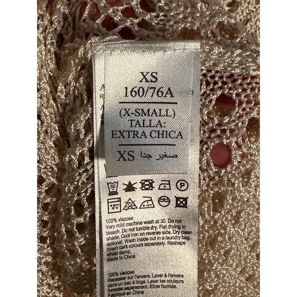 All Saints Sz XS Oversized Slouchy Fit Open Crochet Knit Estero Jumper Viscose - Picture 11 of 14